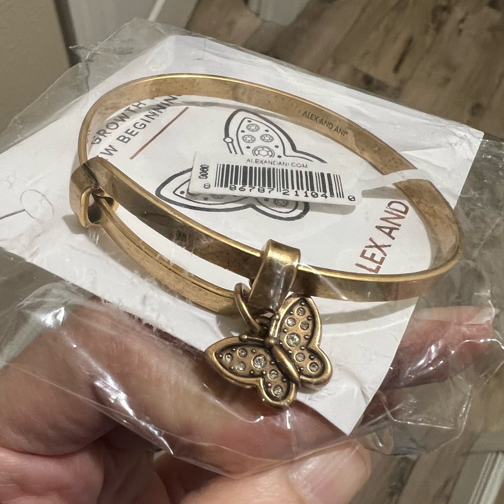 Motivation Butterfly Charm Bangle